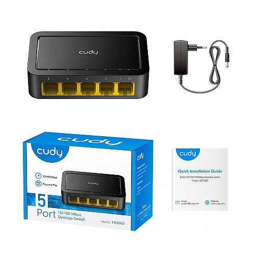 Cudy FS105D 5-Port 10/100 Mbps Desktop Switch Cudy FS105D 5-Port 10/100 Mbps Desktop Switch